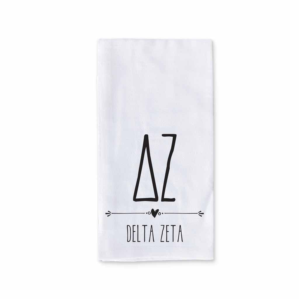 Delta Zeta Sorority Kitchen Towel with Boho Design