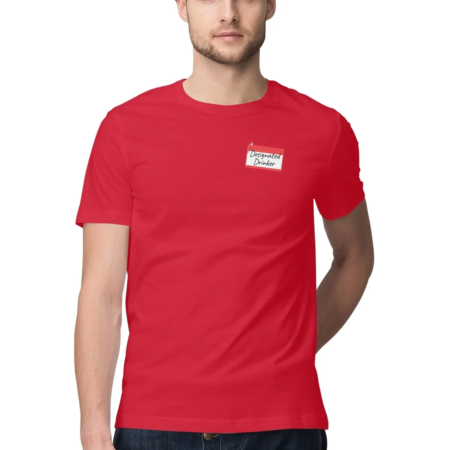 Designated Drinker Round Neck Half Sleeves T-shirt for Men