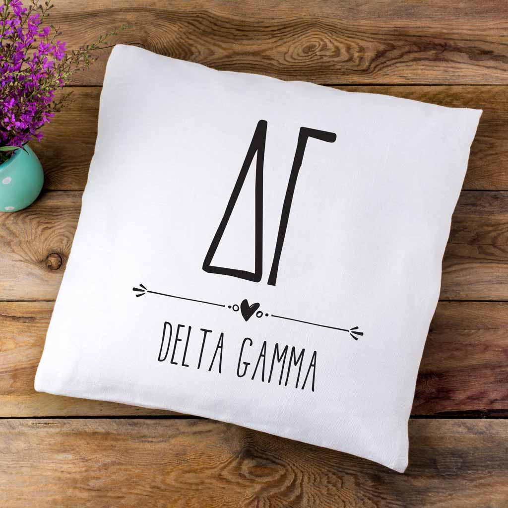 DG Greek Boho Sorority Throw Pillow Cover for Dorm or Apartment