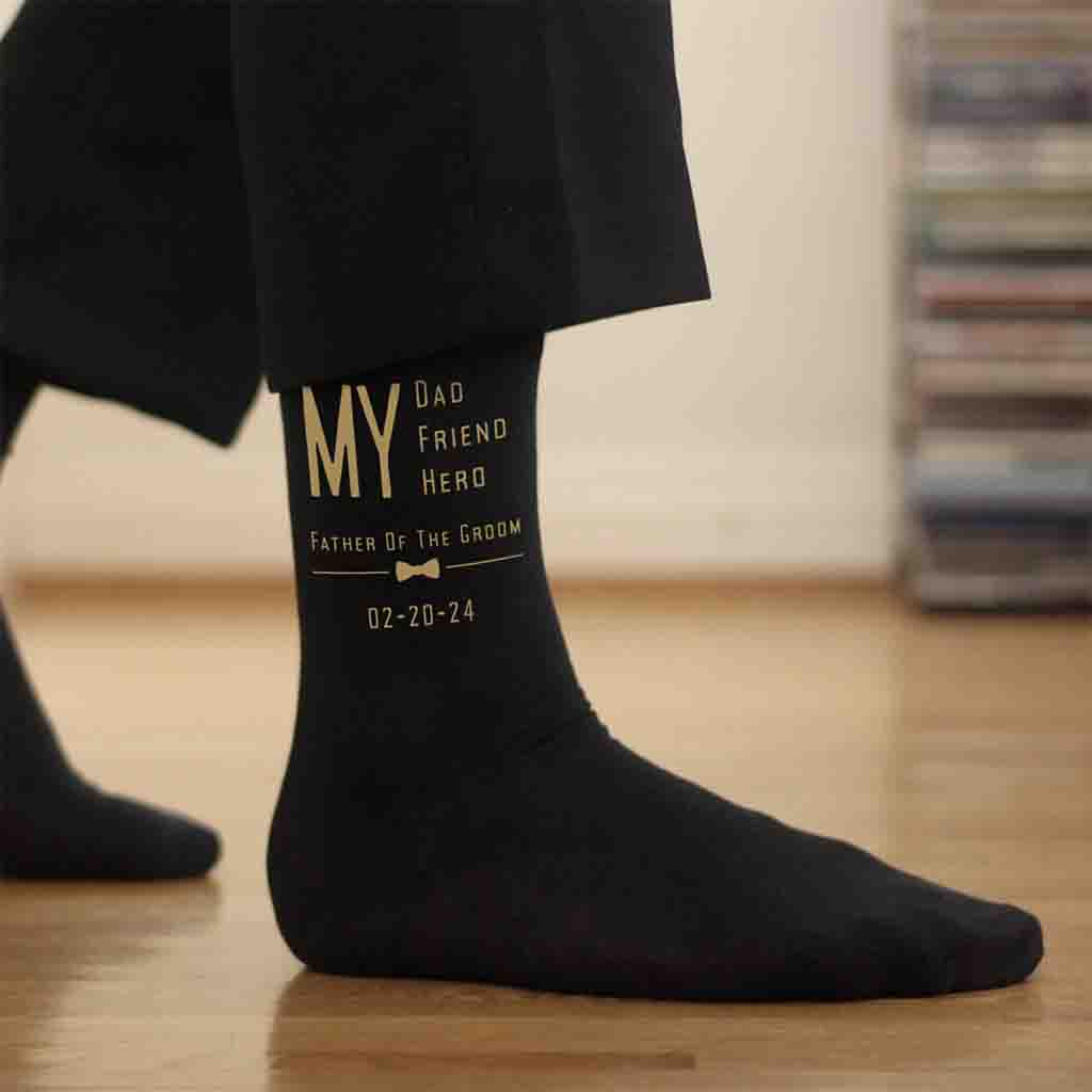 Father of the Groom Personalized Socks My Dad, Friend, Hero