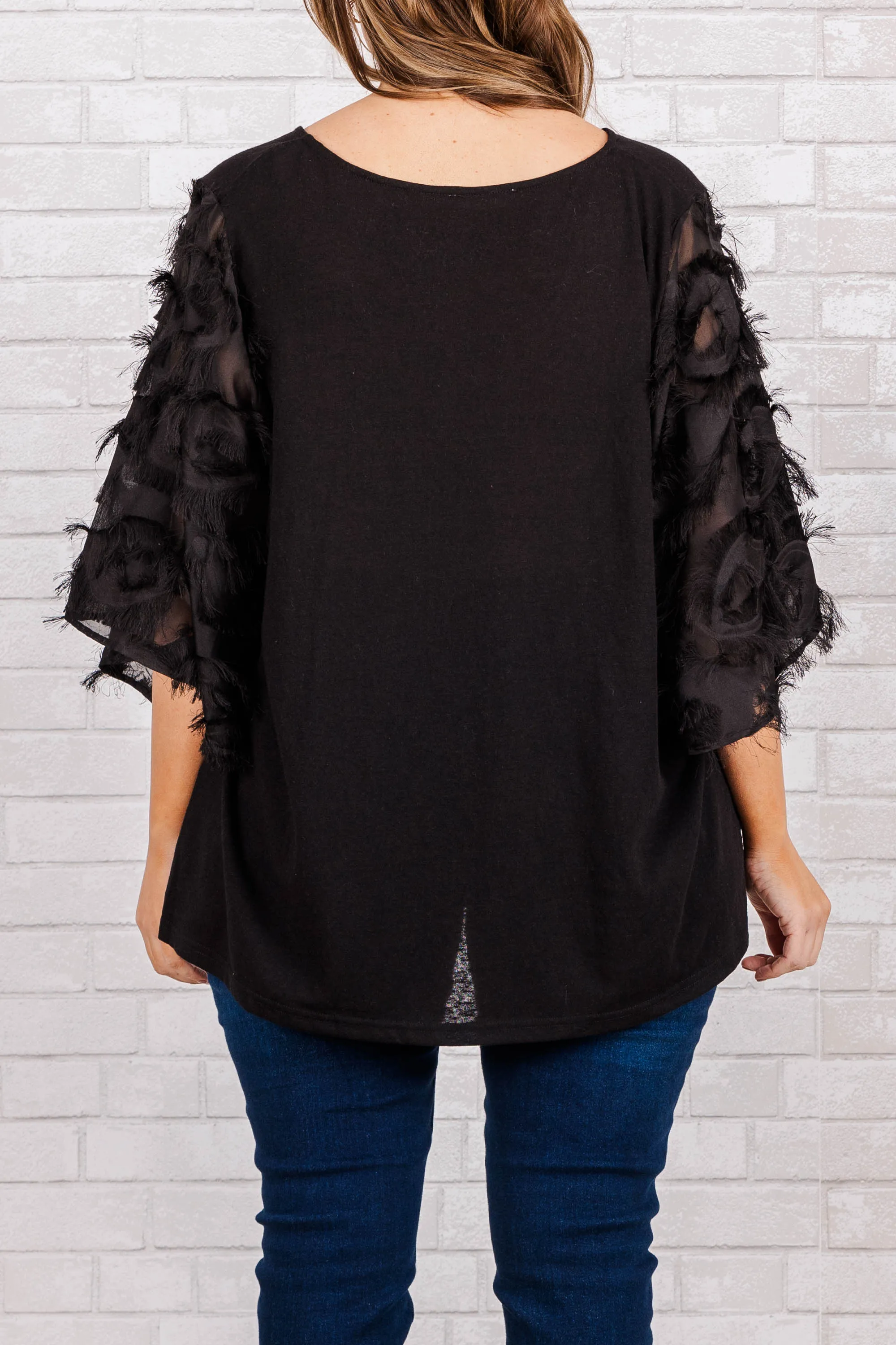 Feathered Delight Top, Black