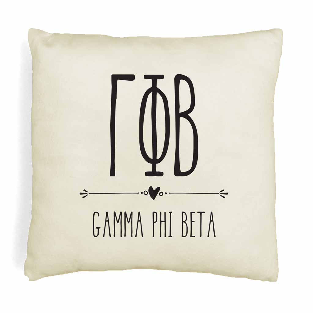 Gamma Phi Greek Boho Sorority Throw Pillow Cover for Dorm or Apartment