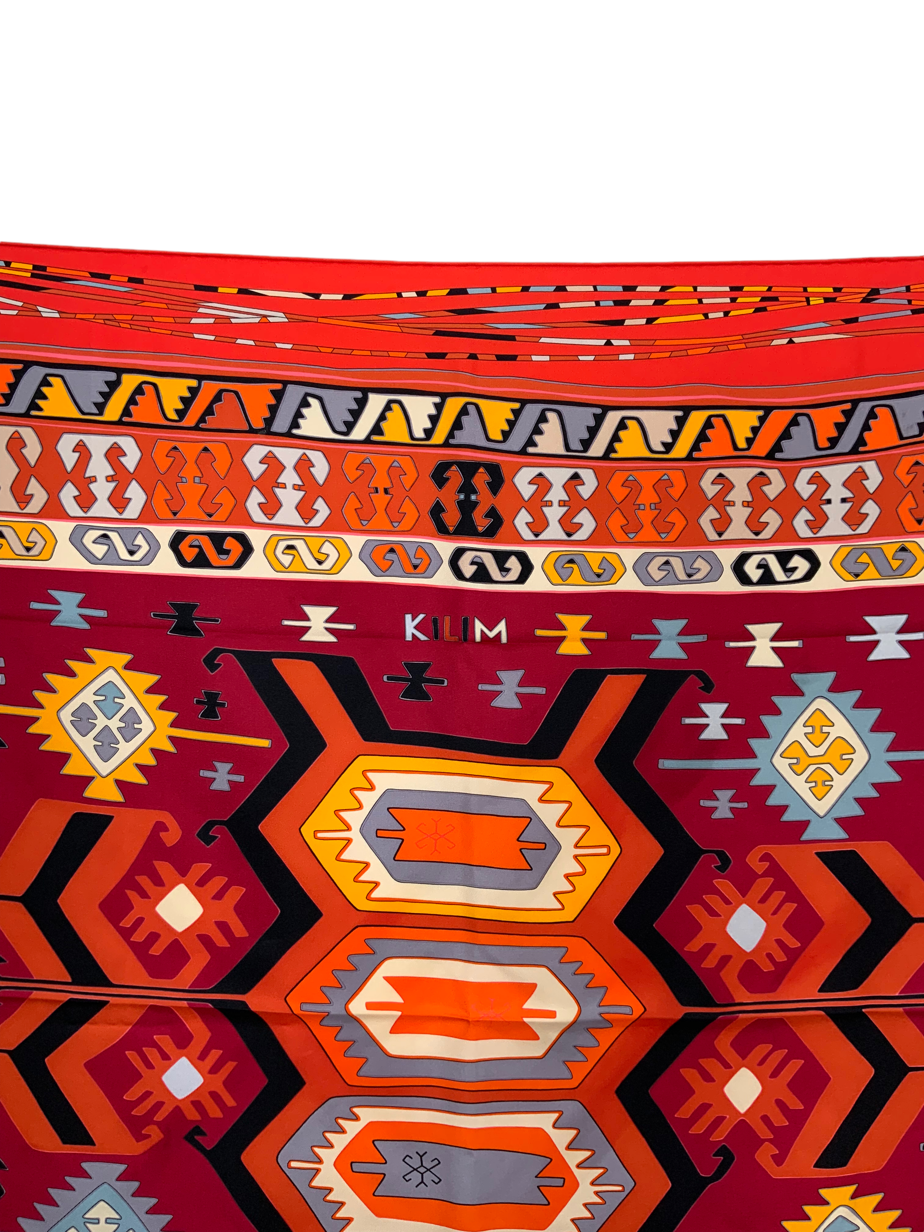 HERMES Kilim Silk Scarf 90