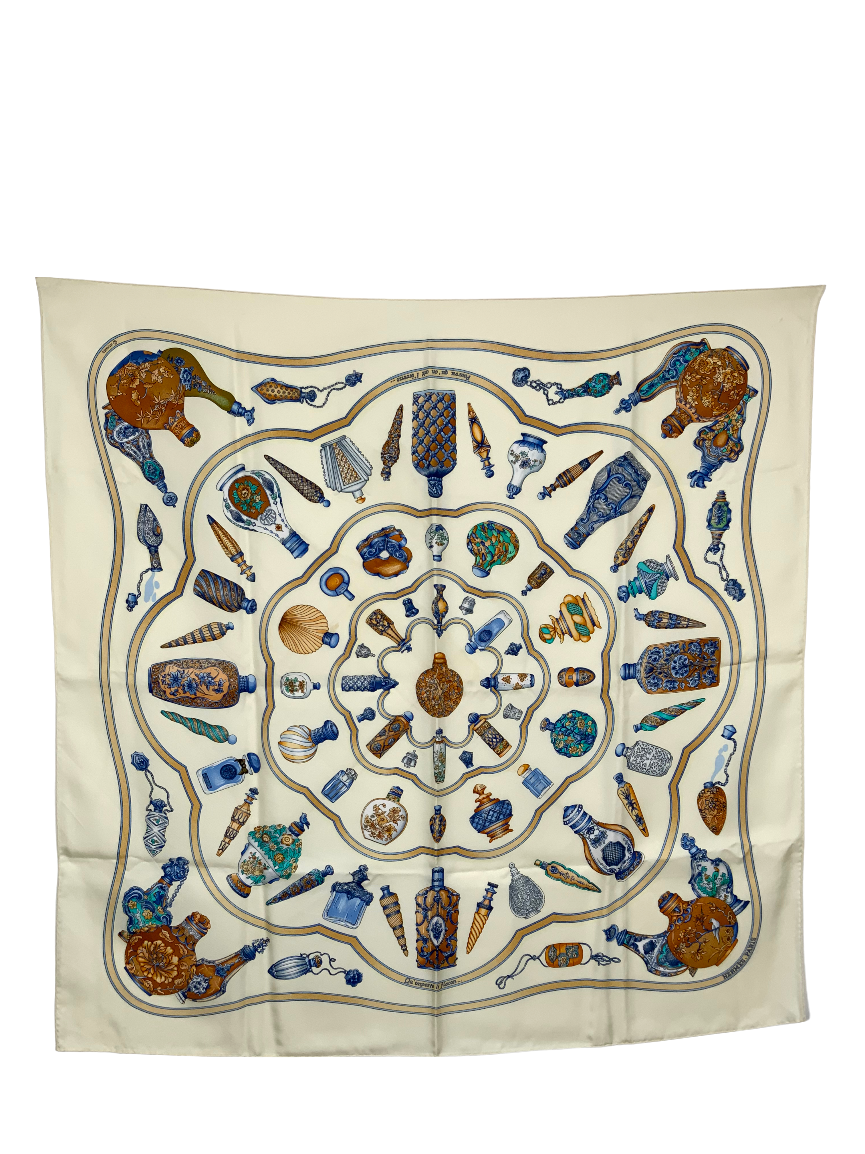 Hermes Qu' Importe Le Flacon Silk Scarf 90