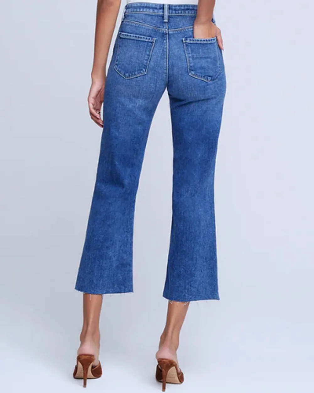 High Rise Wanda Wide Leg Crop Jean in Wilcox