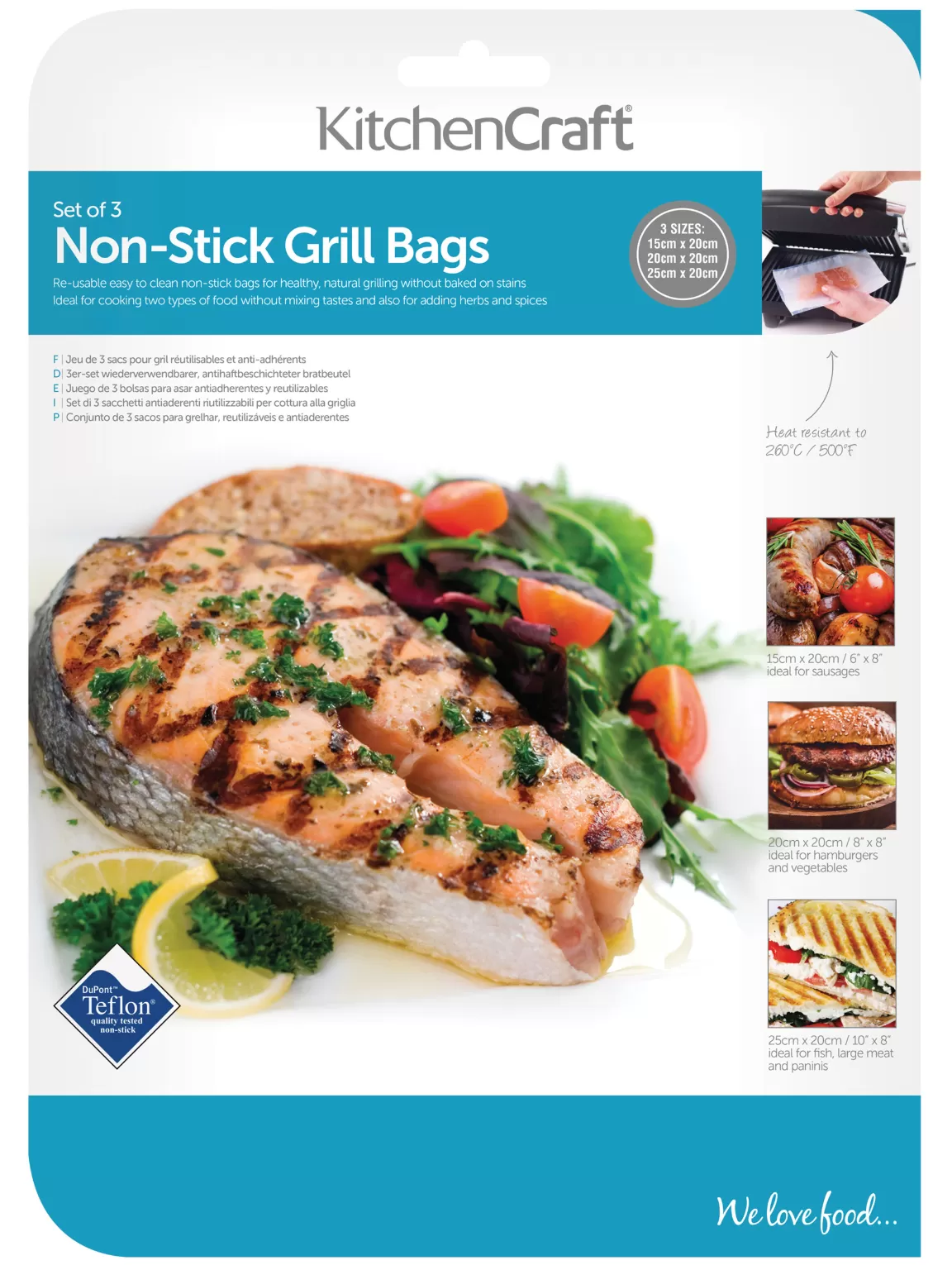 KitchenCraft Re-Usable Non-Stick Grill Bags