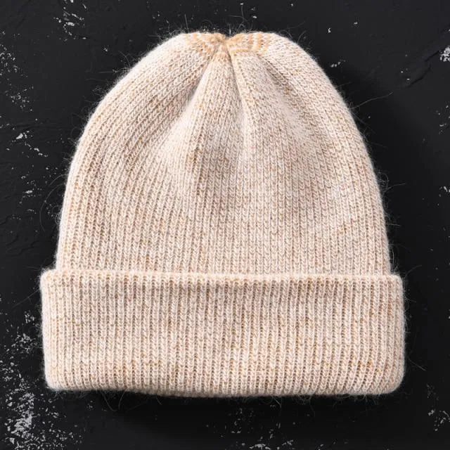 Knitted Beanies Thick Warm Ladies Wool Female Beanie Hats