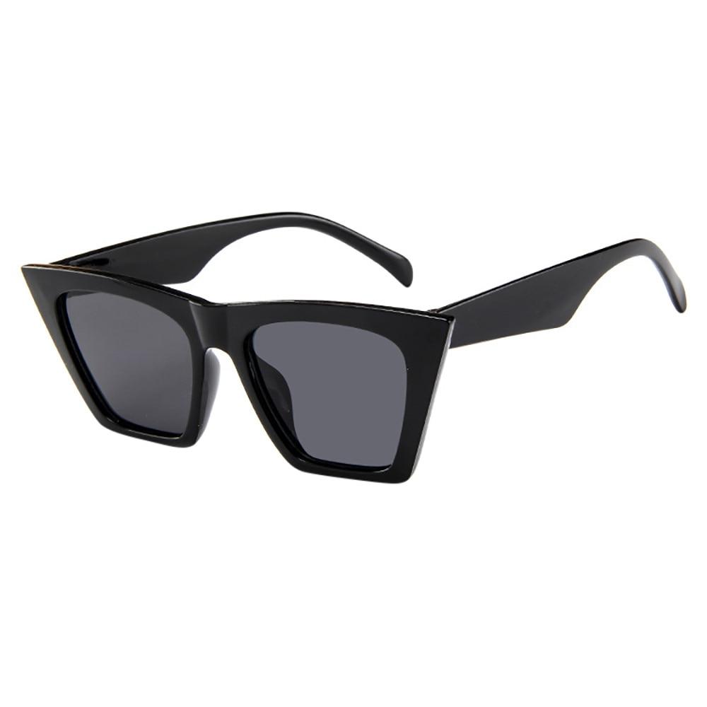 Latest Vintage Retro Cat Eye Oversized Sunglasses (White, Black)