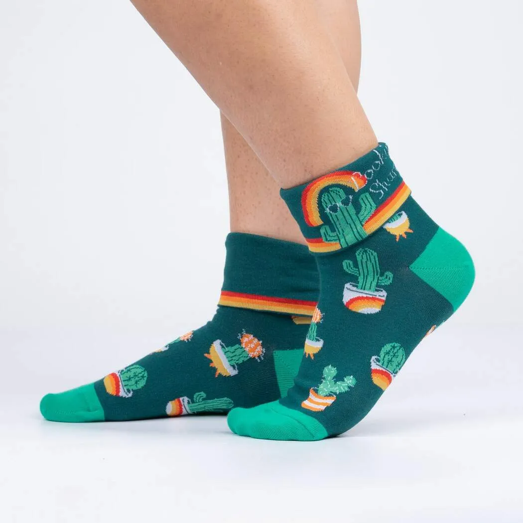 Lookin' Sharp Turn Cuff Crew Socks