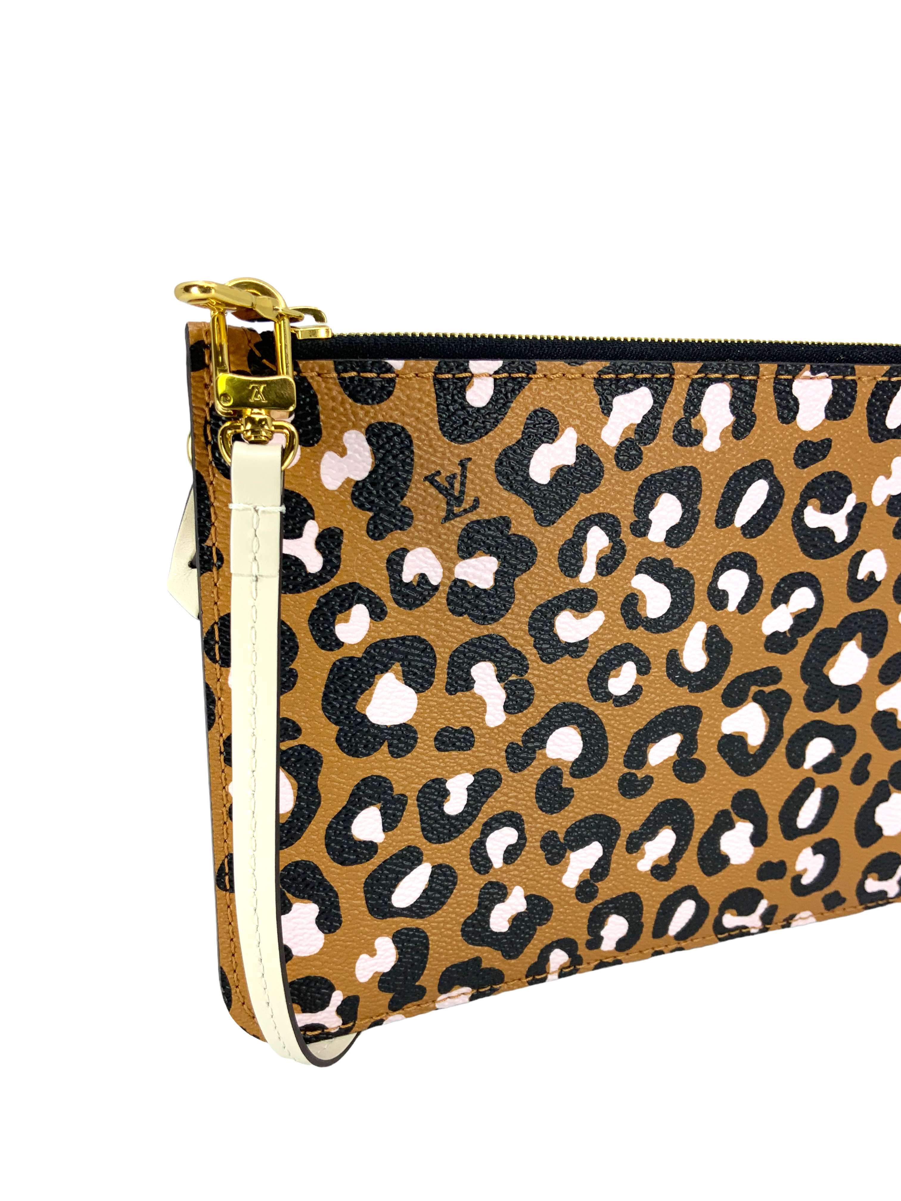 LOUIS VUITTON Wild at Heart Neverfull MM Pochette Wristlet NEW