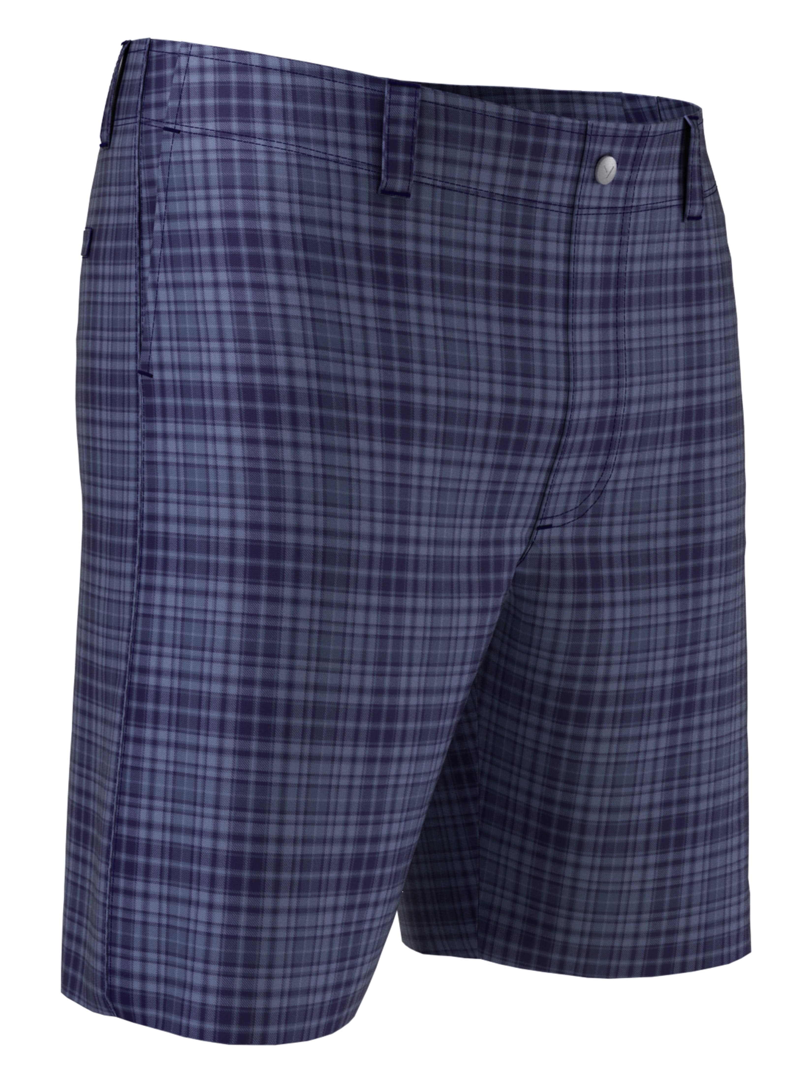 Mens Flat Front Plaid Golf Short