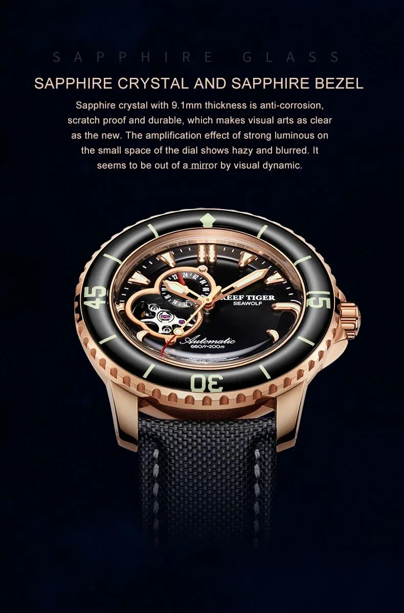 Men's Luxury Waterproof Automatic Rubber Strap Mechanical Watch