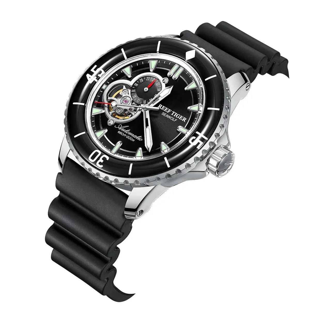 Men's Luxury Waterproof Automatic Rubber Strap Mechanical Watch