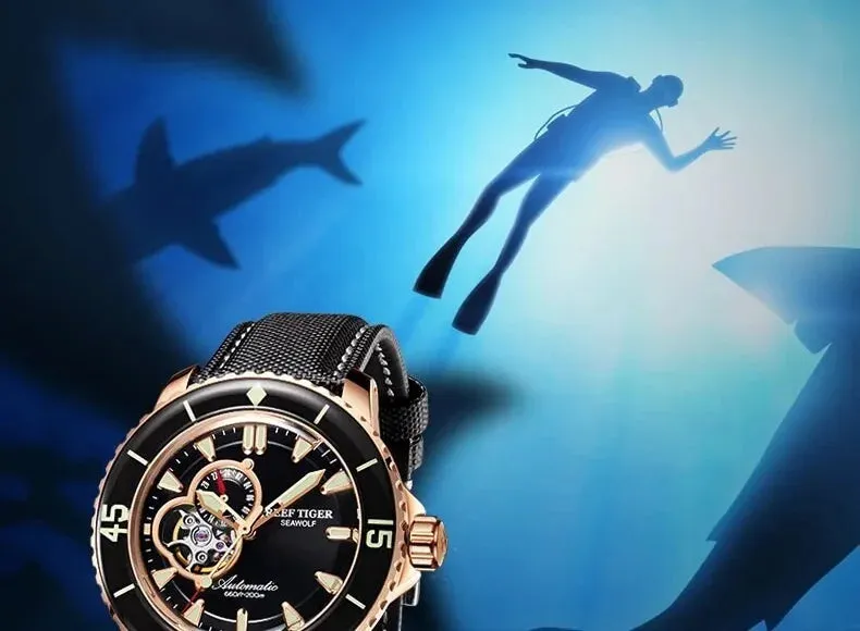 Men's Luxury Waterproof Automatic Rubber Strap Mechanical Watch