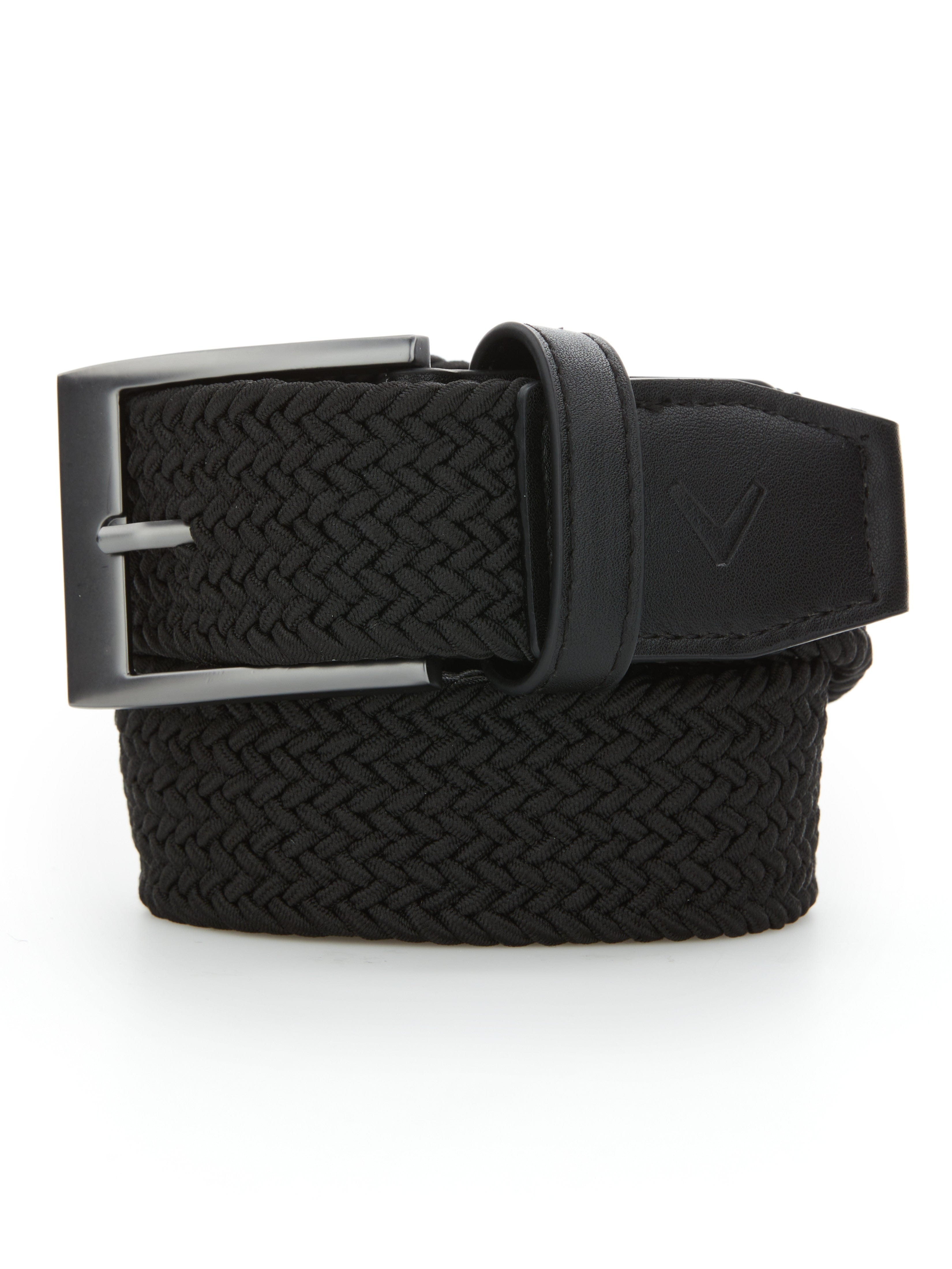 Mens Solid Braided Belt