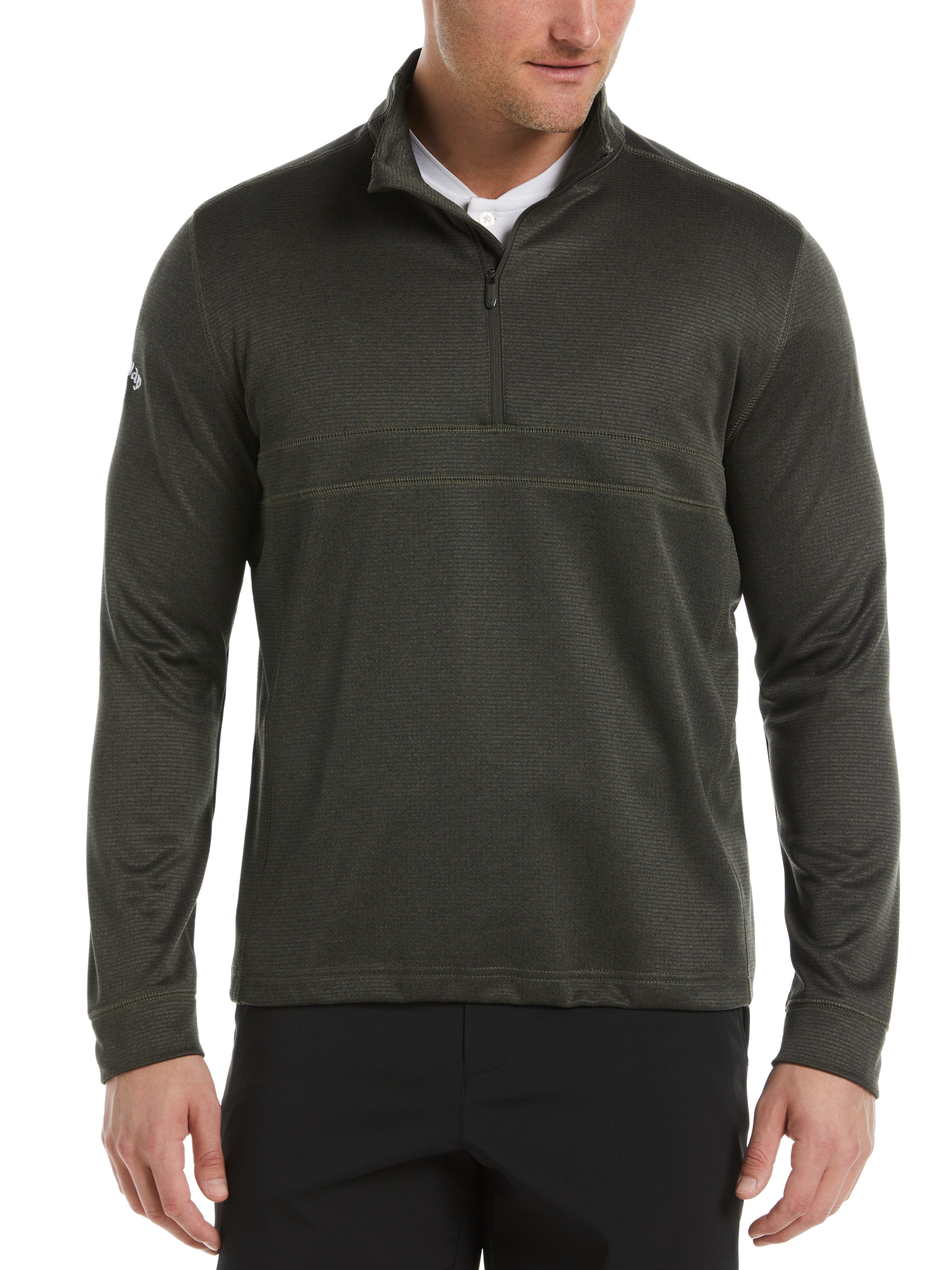 Mens Waffle 1/4 Zip Golf Pullover