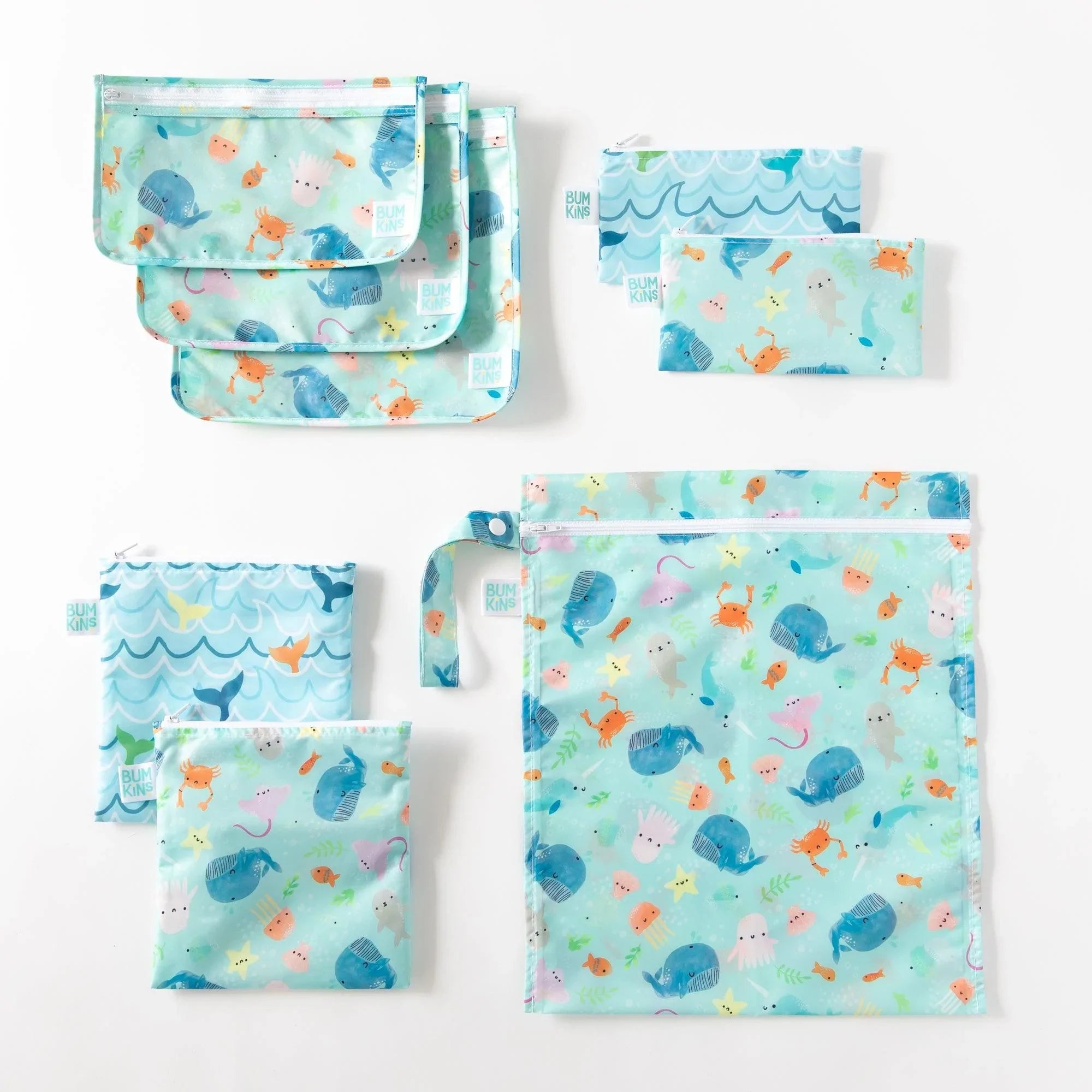 On-The-Go Bags Gift Set - Ocean Life & Whale Tail