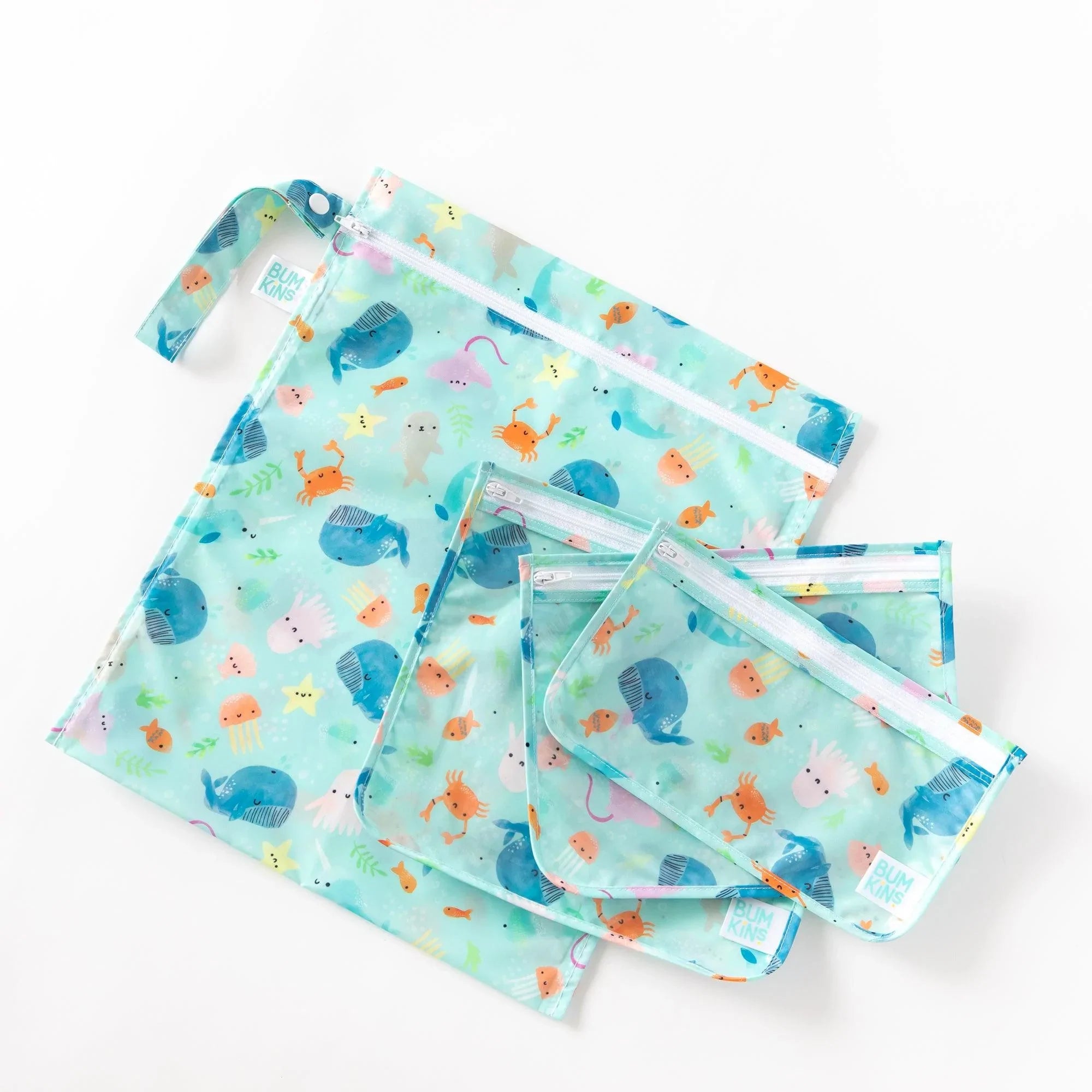 On-The-Go Bags Gift Set - Ocean Life & Whale Tail