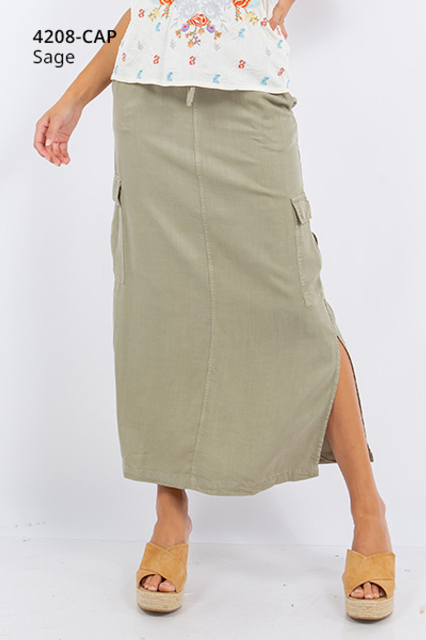 Paparazzi Sage Tencel Cargo Skirt