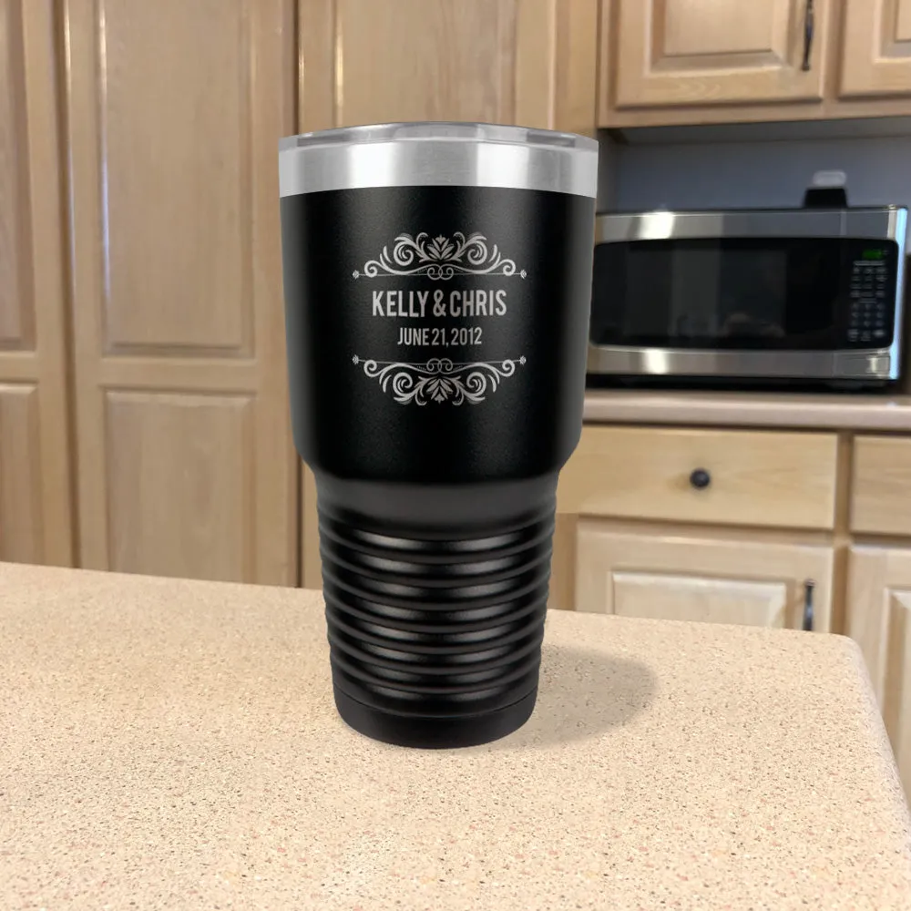 Personalized Stainless Steel Tumbler Couple Est