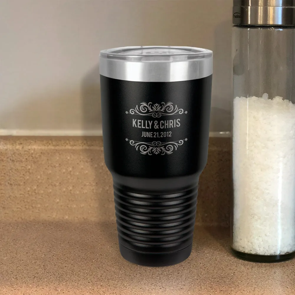 Personalized Stainless Steel Tumbler Couple Est