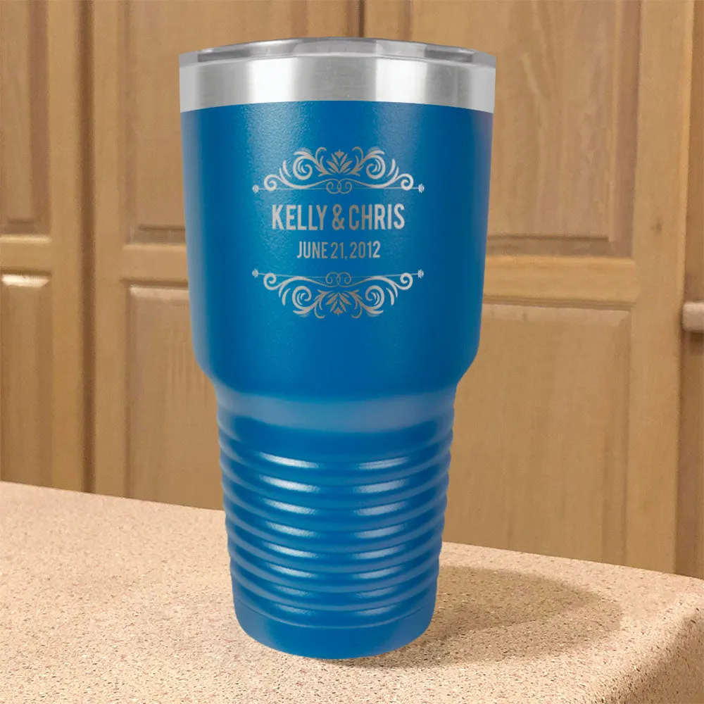 Personalized Stainless Steel Tumbler Couple Est