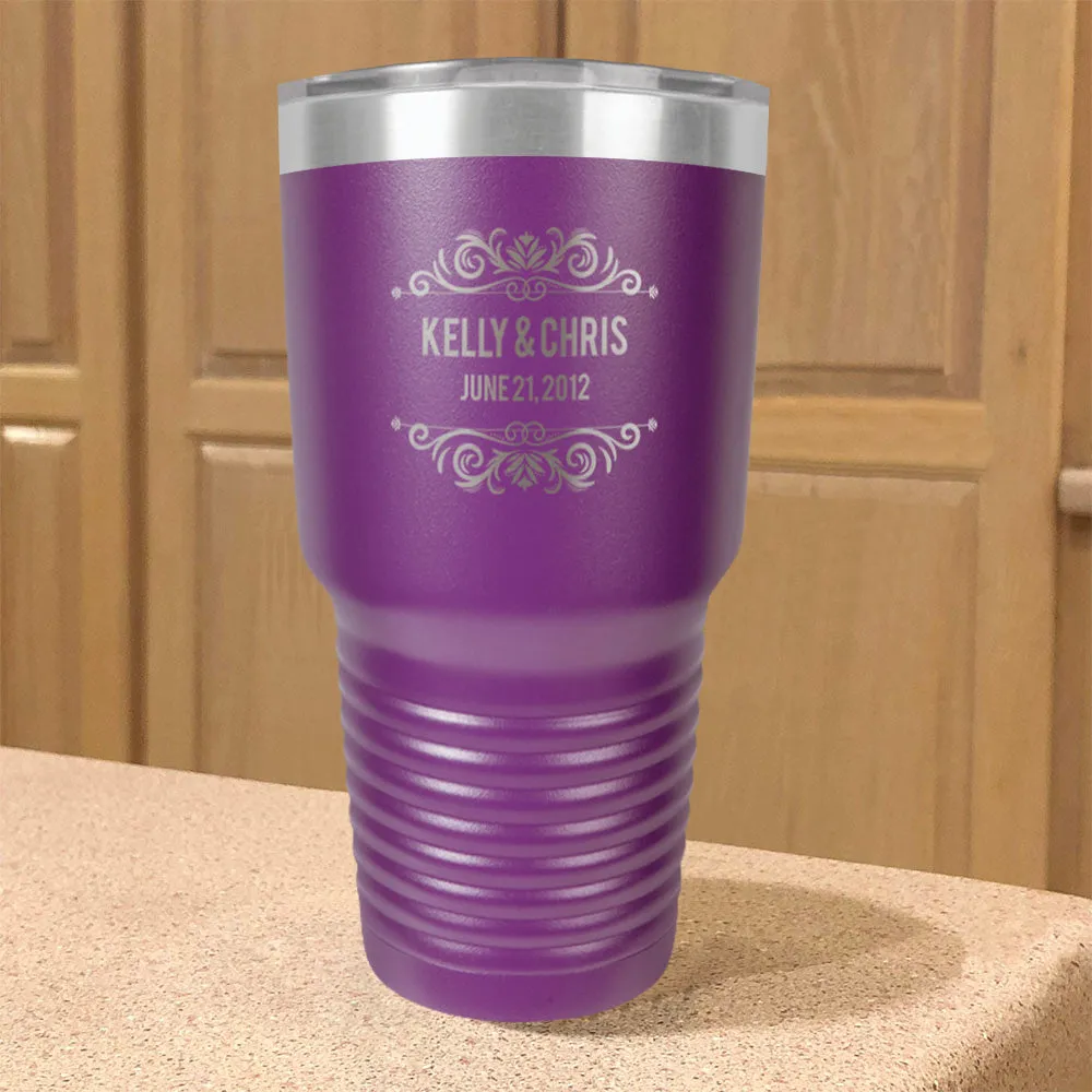 Personalized Stainless Steel Tumbler Couple Est