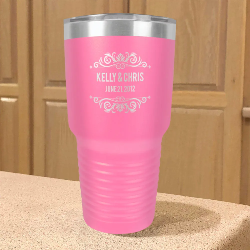 Personalized Stainless Steel Tumbler Couple Est