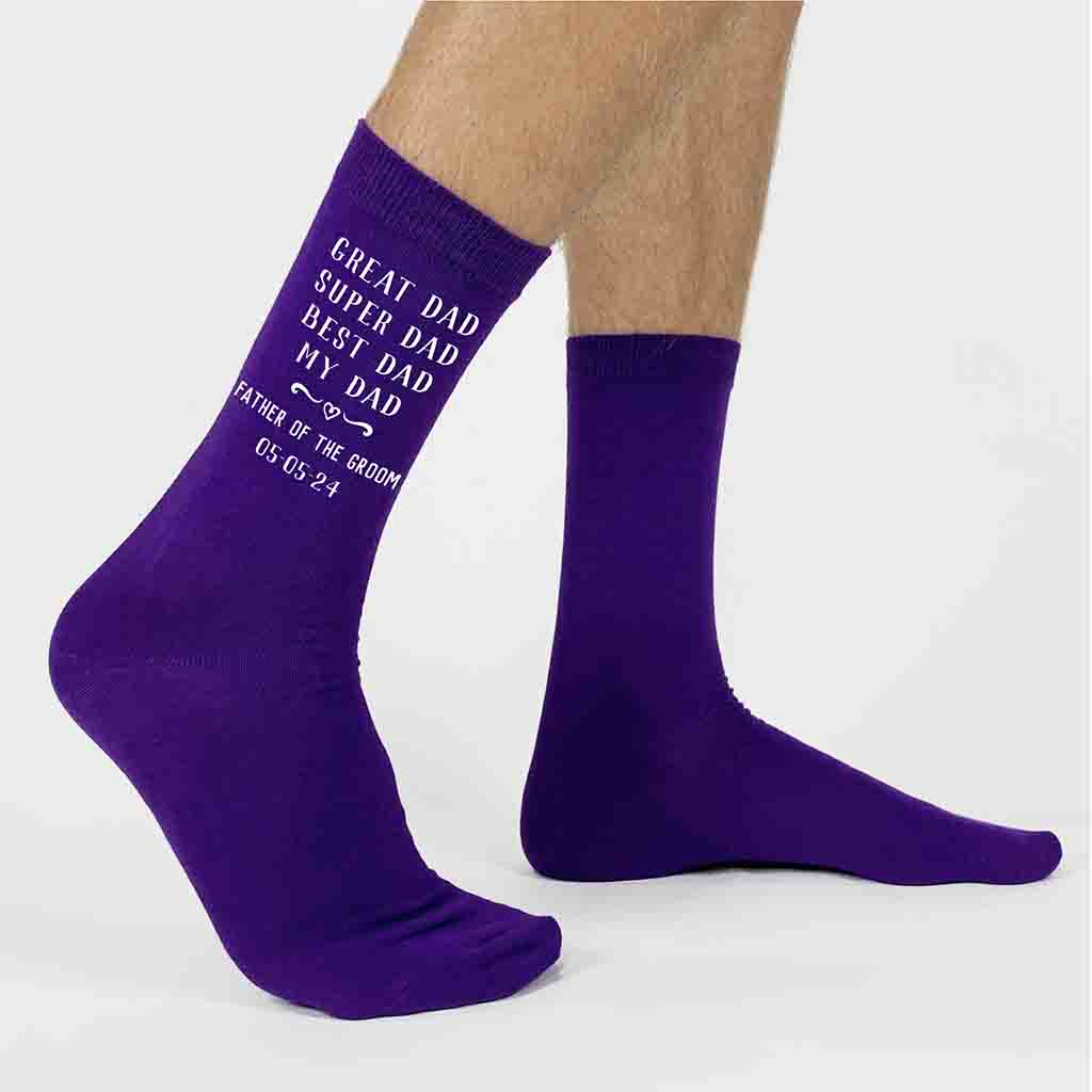 Personalized Wedding Day Socks for the Best Dad