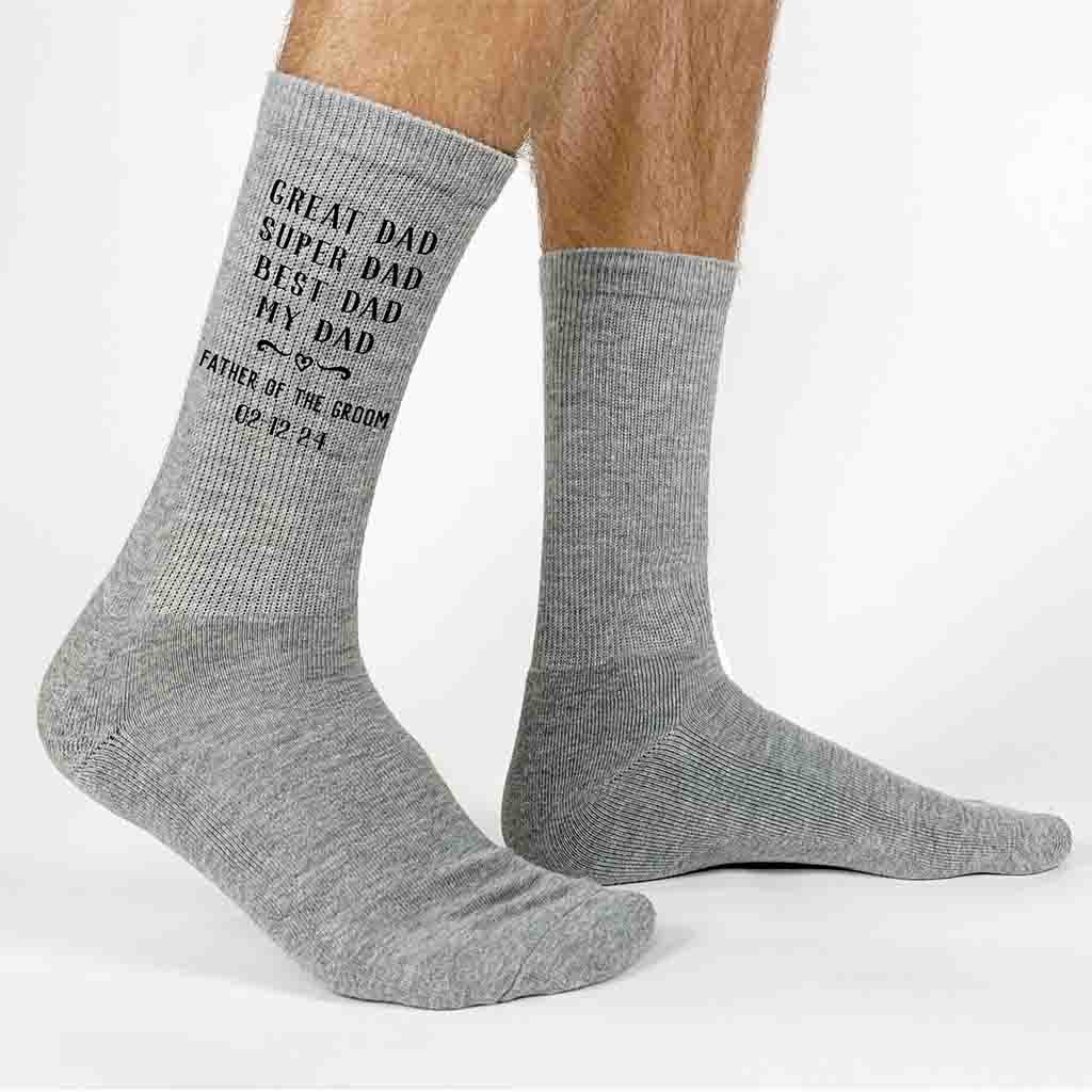 Personalized Wedding Day Socks for the Best Dad