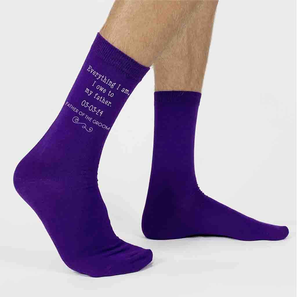 Personalized Wedding Socks with for the Father of the Groom