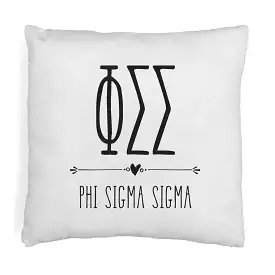 Phi Sigma Sigma Greek Boho Sorority Throw Pillow Cover for Dorm or Apartment