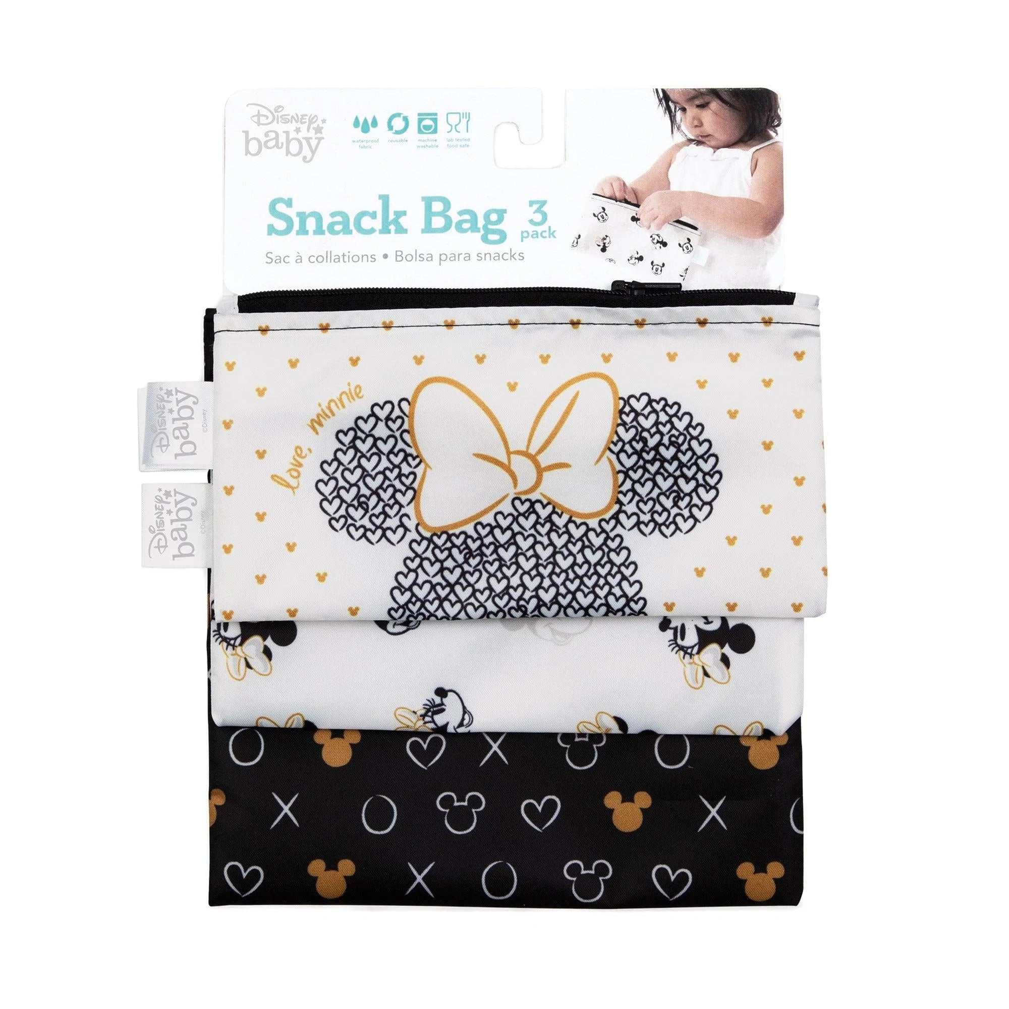 Reusable Snack Bag, 3-Pack: Love, Minnie