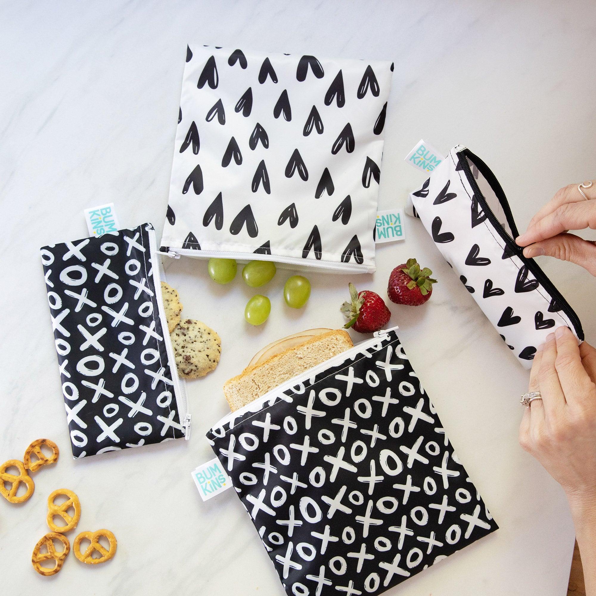 Reusable Snack Bag, Small 2-Pack: XOXO & Hearts