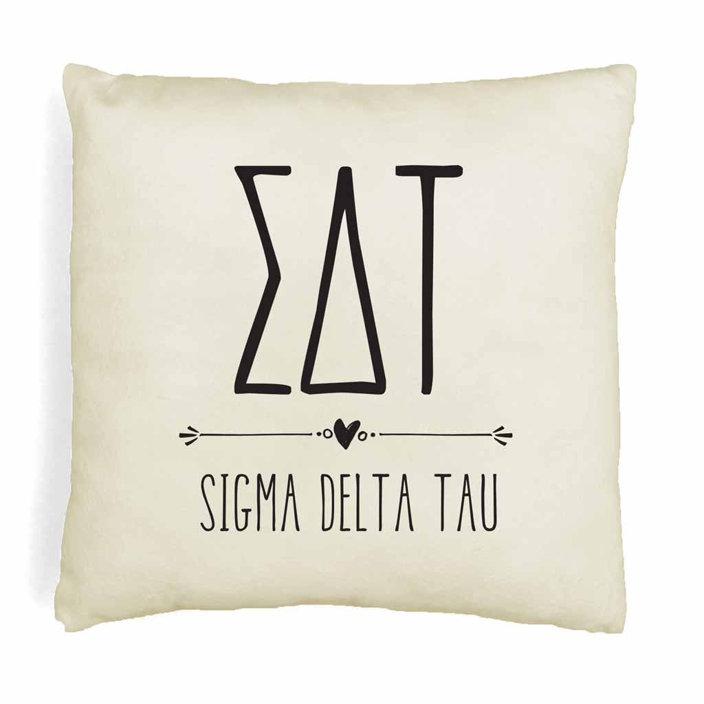 Sigma Delta Tau Greek Boho Sorority Throw Pillow Cover for Dorm or Apartment