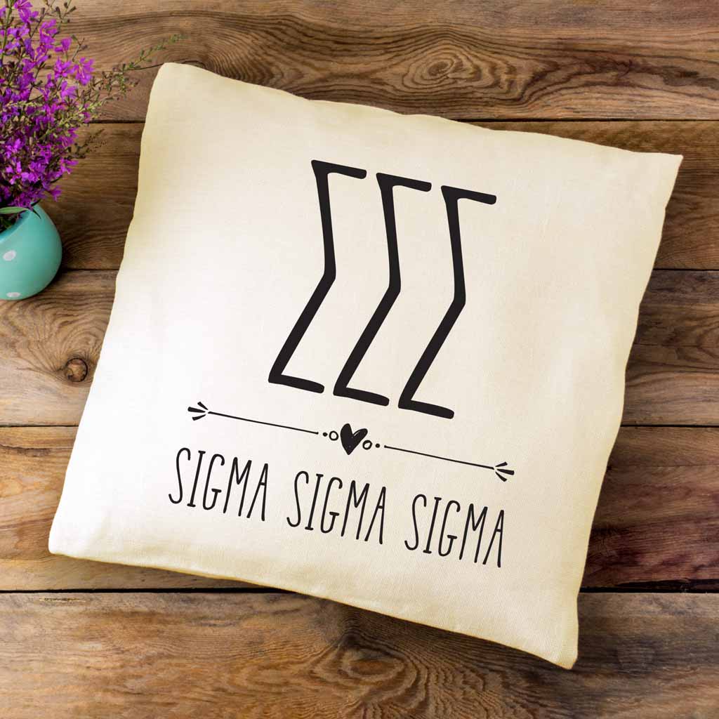 Sigma Sigma Sigma Greek Boho Sorority Throw Pillow Cover for Dorm or Apartment