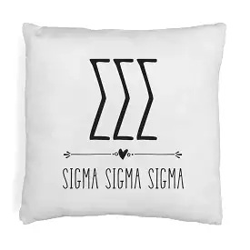 Sigma Sigma Sigma Greek Boho Sorority Throw Pillow Cover for Dorm or Apartment