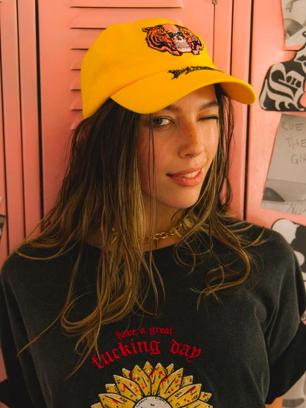 SKULL FLASH DAD HAT - LEMON