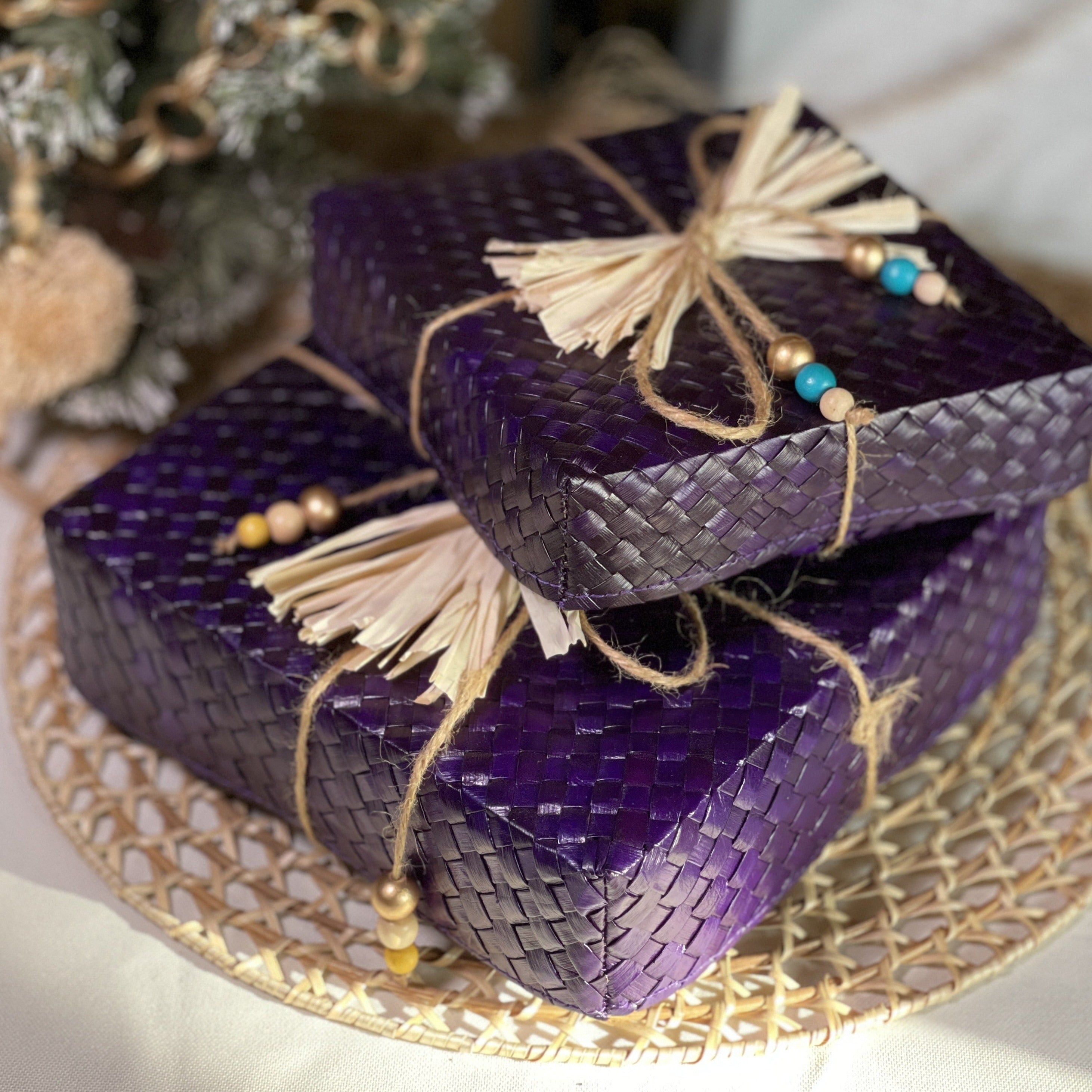 Square Sustainable Gift Box Purple (Medium)