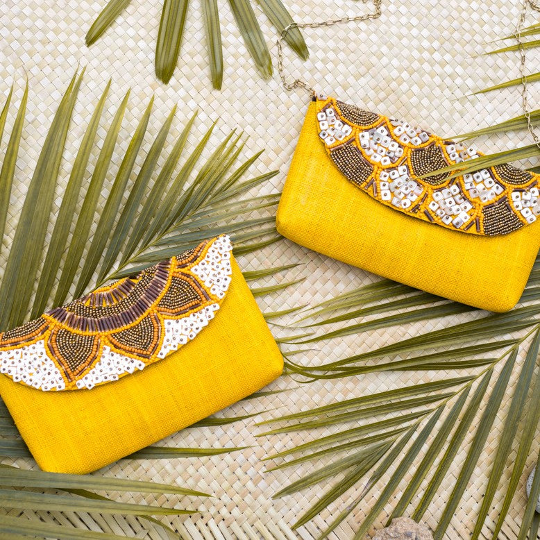 Sunflower Envelope Clutch in Yellow