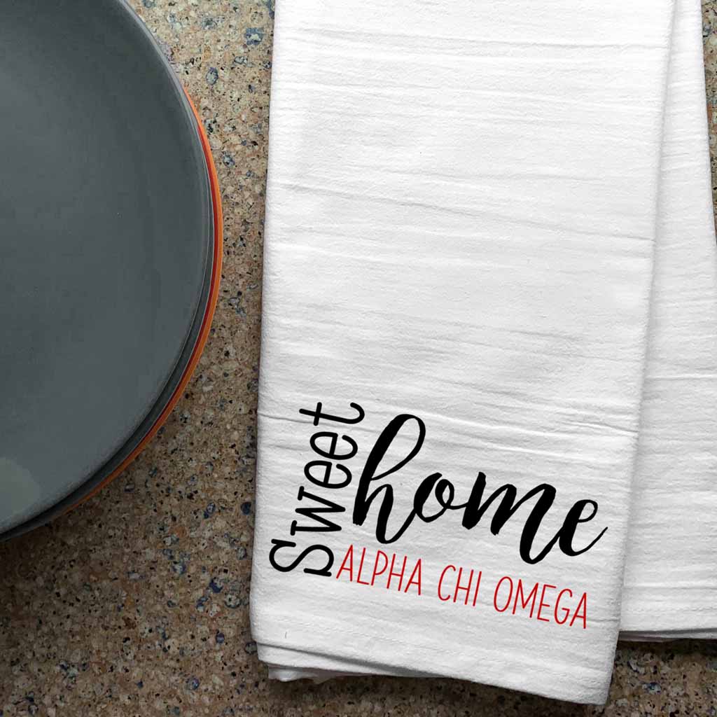 Sweet Home Alpha Chi Omega Sorority Kitchen Towel