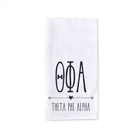 Theta Phi Alpha Sorority Kitchen Towel with Boho Design