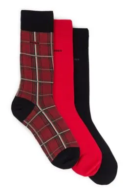 Three-pack of regular-length socks with logo details