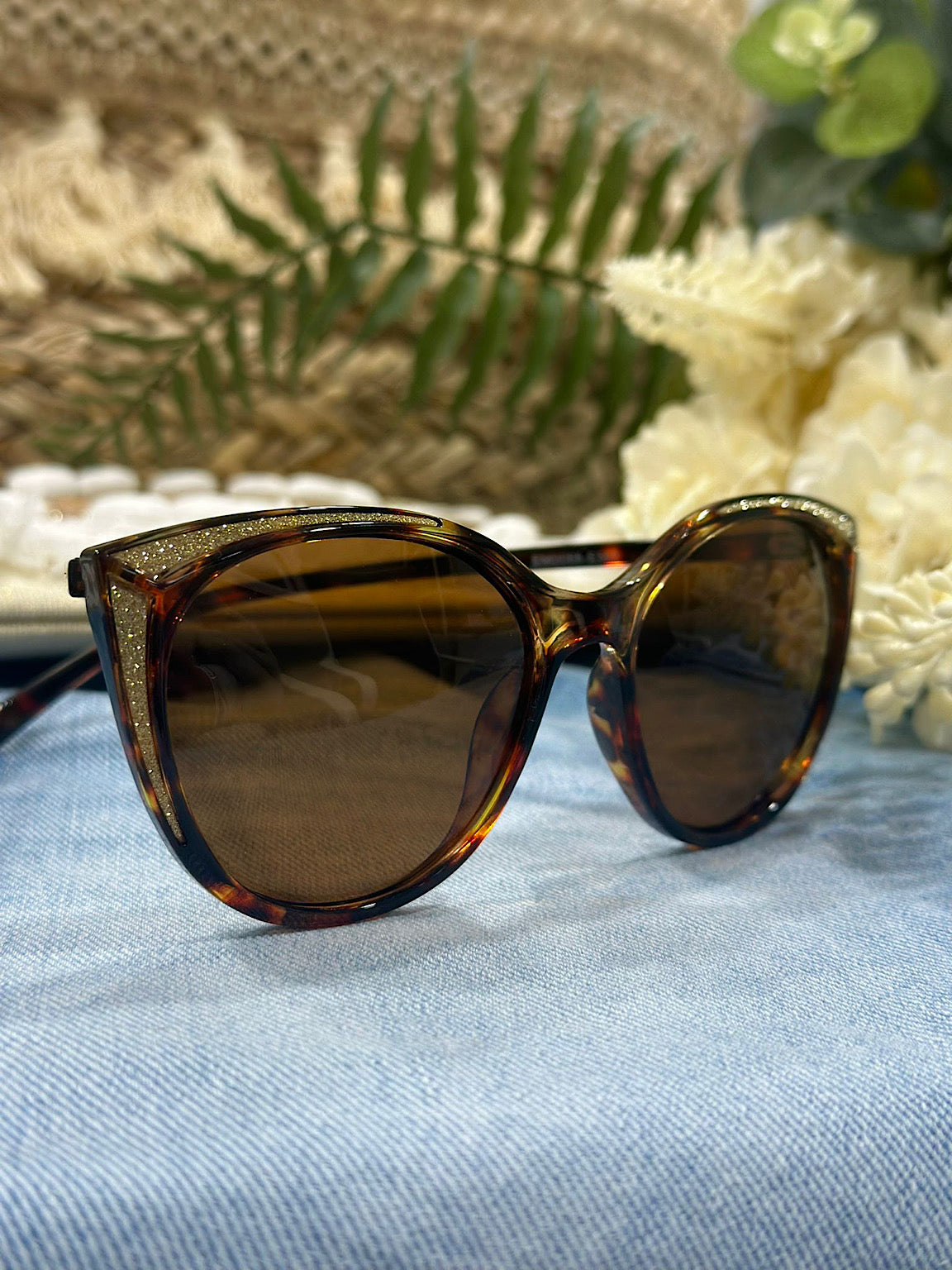 Tortoiseshell Glitter Sunglasses Tegan