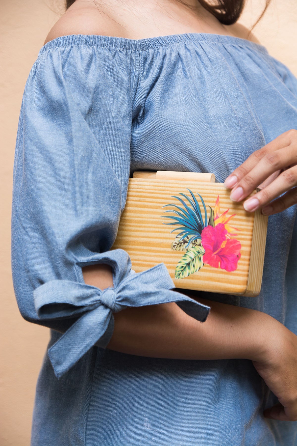 Tropical Rainforest Wooden Clutch