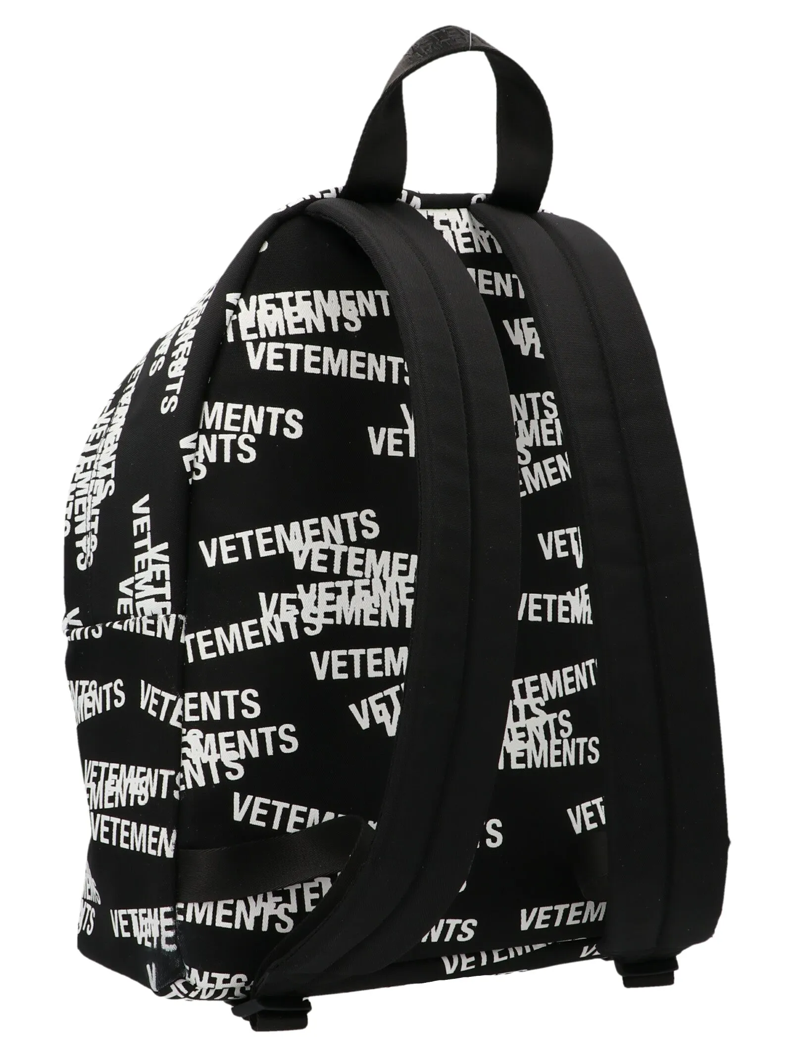 Vetements Allover Logo Printed Zipped Backpack