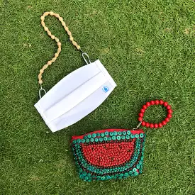 Watermelon Beaded Wallet- Mask Kit