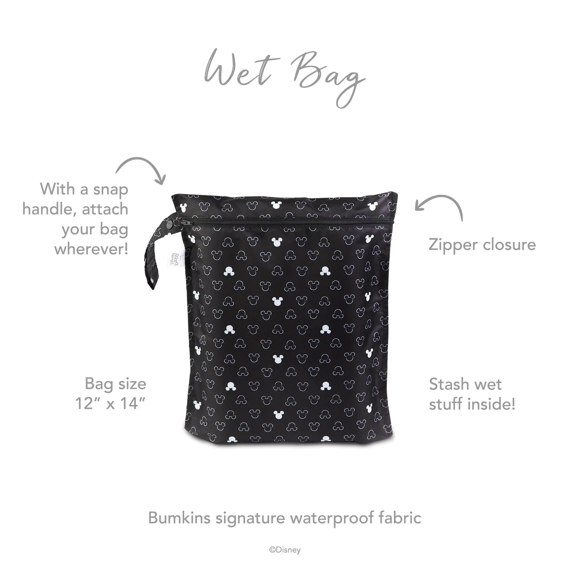 Wet Bag: Mickey Mouse Icon Black + White