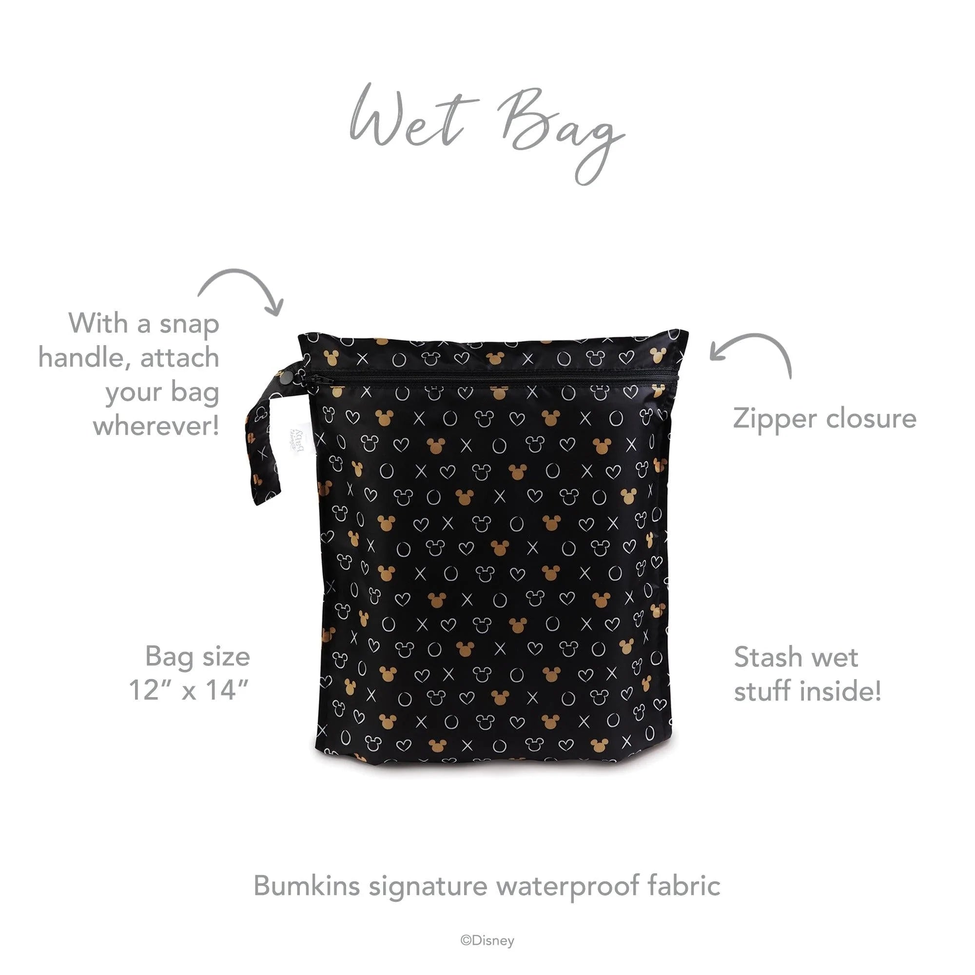 Wet Bag: Minnie Mouse Icon Black + White