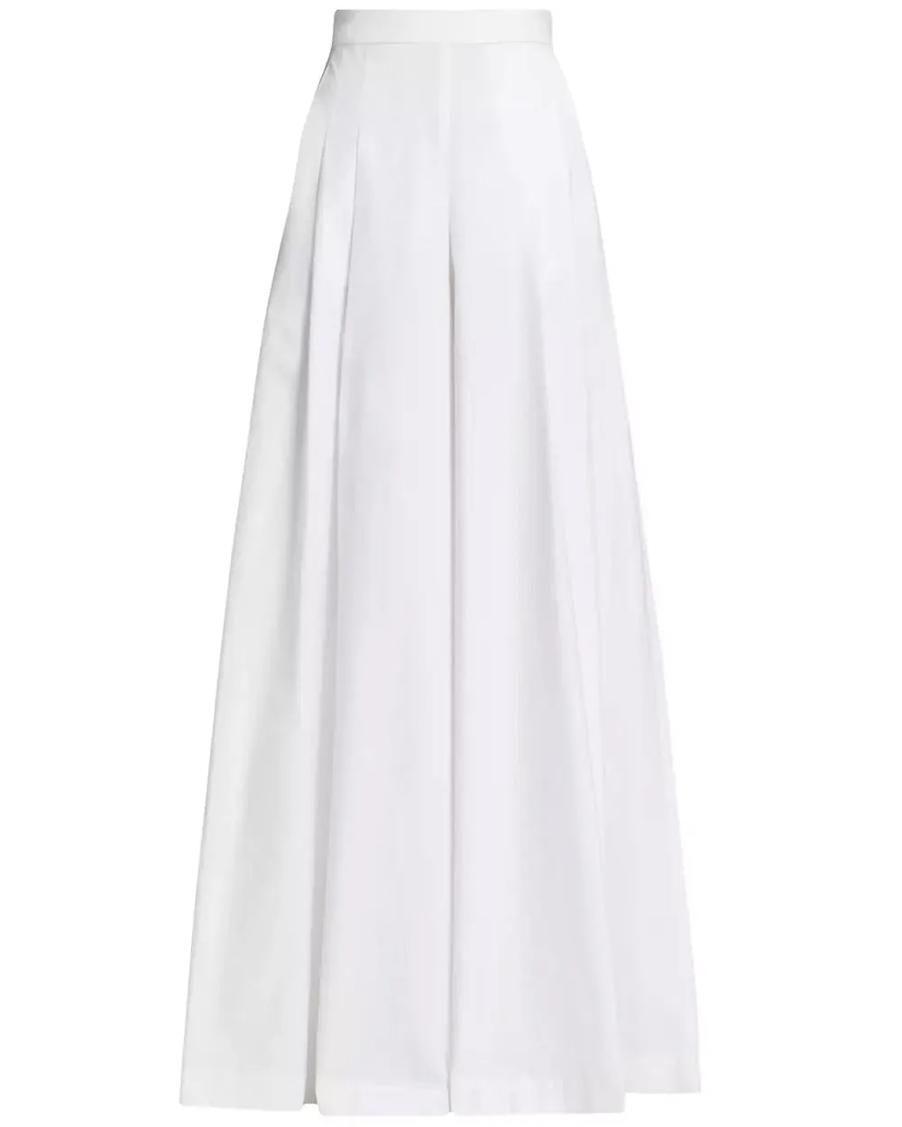 White Wide Leg Cotton Twill Pant